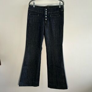 7 For all man kind, Women’s Size 30 Button Fly Flare Bootcut Jeans Dark Denim